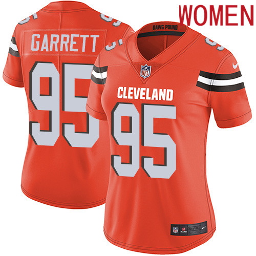 2019 Women Cleveland Browns #95 Garrett orange Nike Vapor Untouchable Limited NFL Jersey